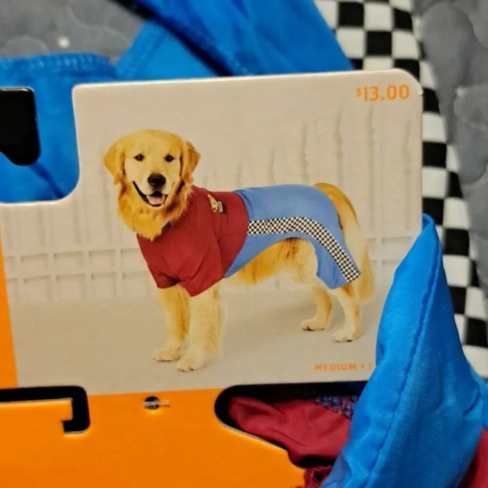 Race car driver pet costume size medium new